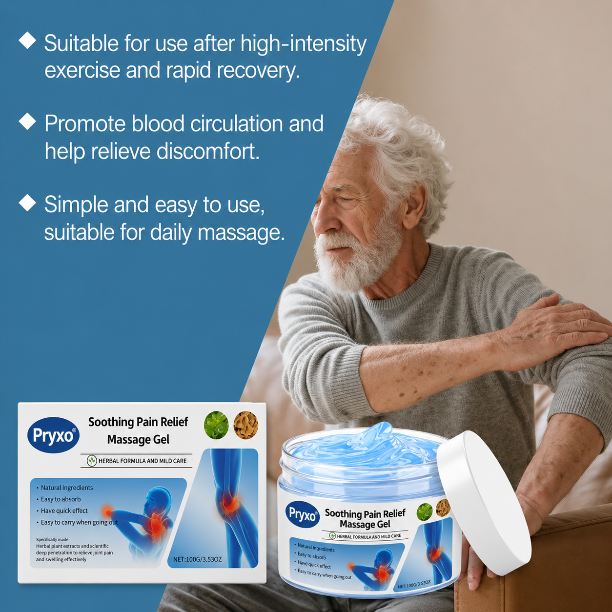🔥Instant Pain Relief🔥Pryxo® Joint Relief Gel – Natural Herbal Ointment Wellness