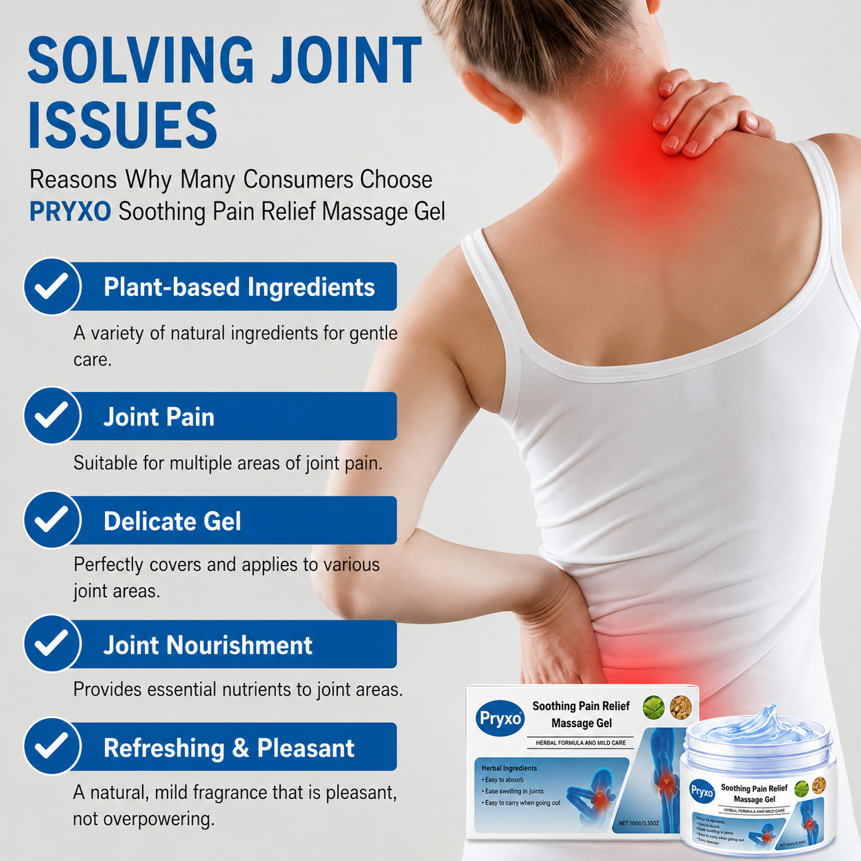 🔥Instant Pain Relief🔥Pryxo® Joint Relief Gel – Natural Herbal Ointment Wellness